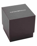 Emporio Armani Genni Silver Dial Black Leather Strap Watch for Women - AR11624