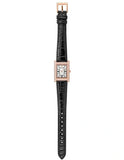 Emporio Armani Genni Silver Dial Black Leather Strap Watch for Women - AR11624