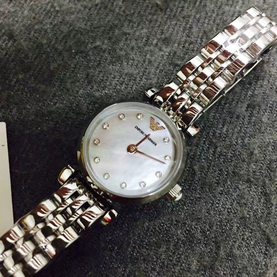 Emporio Armani Gianni Blue Dial Silver Steel Strap Watch For Women - AR1961
