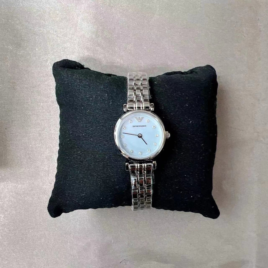 Emporio Armani Gianni Blue Dial Silver Steel Strap Watch For Women - AR1961