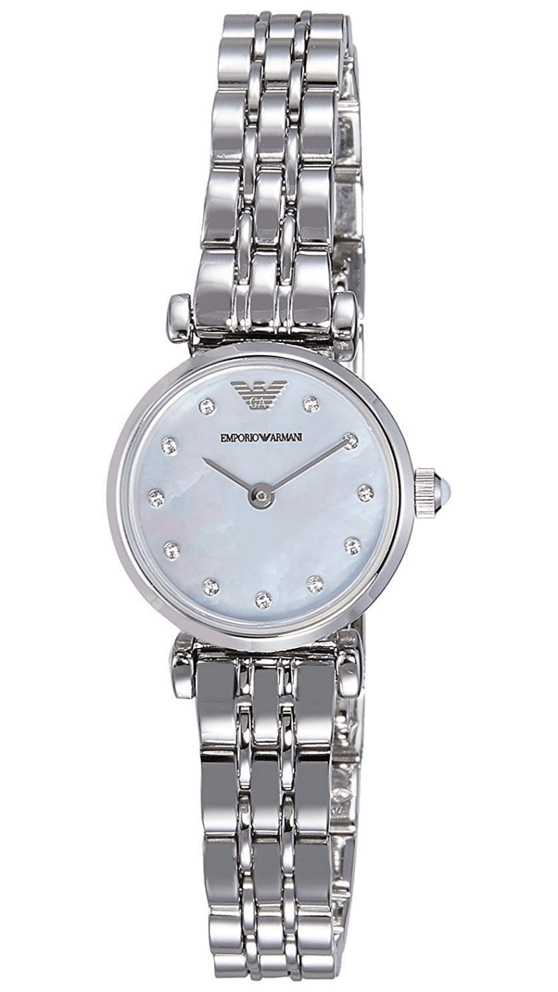 Emporio Armani Gianni Blue Dial Silver Steel Strap Watch For Women - AR1961