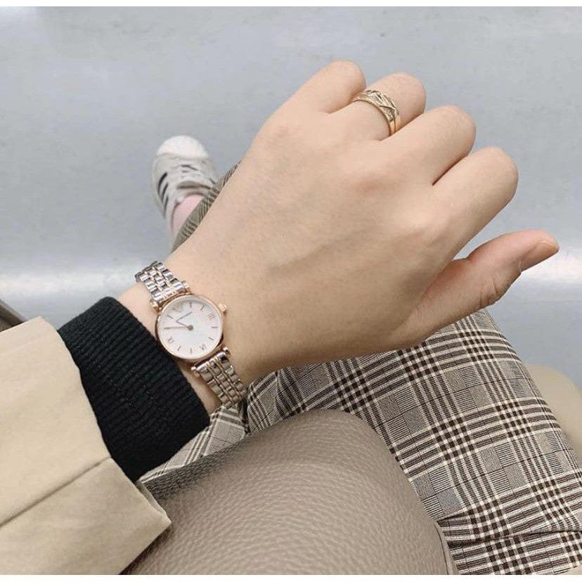 Emporio Armani Gianni Mother of Pearl Dial Two Tone Steel Strap Watch For Women - AR1764