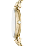 Emporio Armani Gianni T Bar Analog Crystals Gold Dial Gold Steel Strap Watch For Women - AR11608