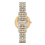 Emporio Armani Gianni T Bar Analog White Dial Two Tone Steel Strap Watch For Women - AR2076