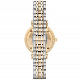 Emporio Armani Gianni T Bar Analog White Dial Two Tone Steel Strap Watch For Women - AR2076