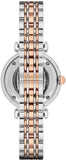 Emporio Armani Gianni T Bar Analog White Dial Two Tone Steel Strap Watch For Women - AR2076