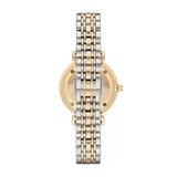 Emporio Armani Gianni T Bar Analog White Dial Two Tone Steel Strap Watch For Women - AR2076