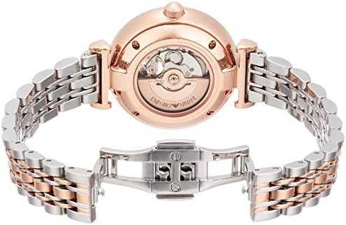 Emporio Armani Gianni T-Bar Analog White Dial Two Tone Steel Strap Watch For Women - AR60019