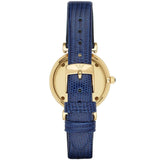 Emporio Armani Gianni T Bar Blue Dial Blue Leather Strap Watch For Women - AR1875