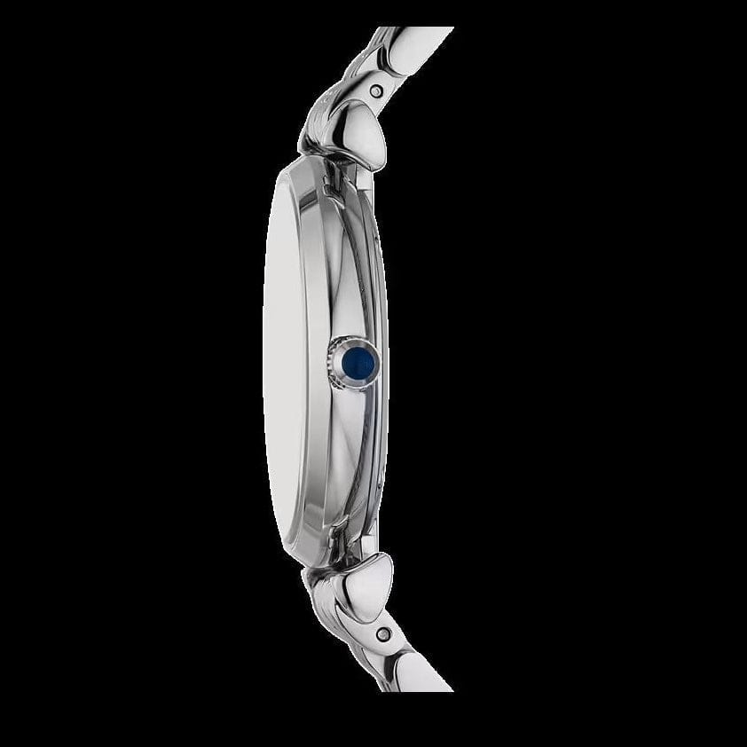 Emporio Armani Gianni T-Bar Blue Dial Silver Steel Strap Watch for Women - AR11627