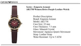 Emporio Armani Gianni T Bar Burgundy Dial Burgundy Leather Strap Watch For Women - AR1758