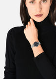 Emporio Armani Gianni T Bar Dark Blue Dial Silver Stainless Steel Watch For Women - AR11091