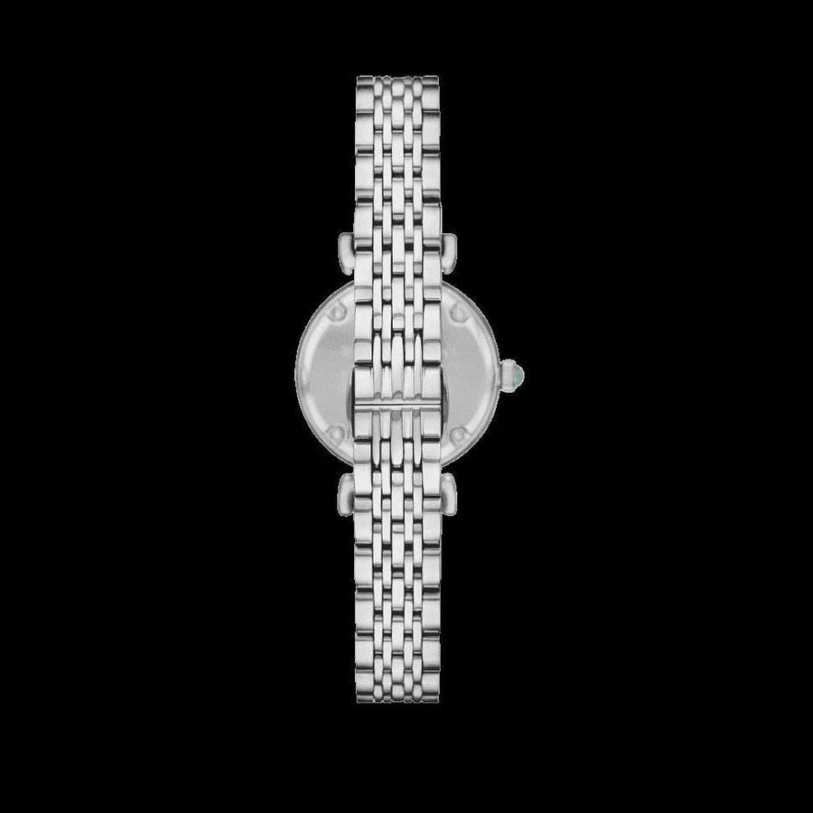 Emporio Armani Gianni T Bar Green Dial Silver Steel Strap Watch for Women - AR11667