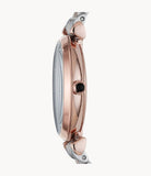 Emporio Armani Gianni T Bar Grey Dial Two Tone Stainless Steel Watch For Women - AR1725