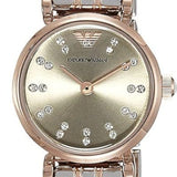 Emporio Armani Gianni T Bar Grey Dial Two Tone Steel Strap Watch For Women - AR1841