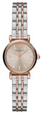 Emporio Armani Gianni T Bar Grey Dial Two Tone Steel Strap Watch For Women - AR1841