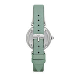 Emporio Armani Gianni T Bar Mother Of Pearl Blue Dial Blue Leather Strap Watch For Women - AR1959