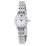 Emporio Armani Gianni T Bar Mother of Pearl Dial Silver Steel Strap Watch For Women - AR1688