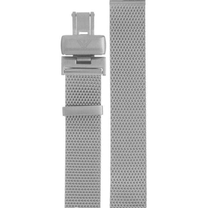 Emporio Armani Gianni T Bar Mother of Pearl Dial Silver Steel Strap Watch For Women - AR1955