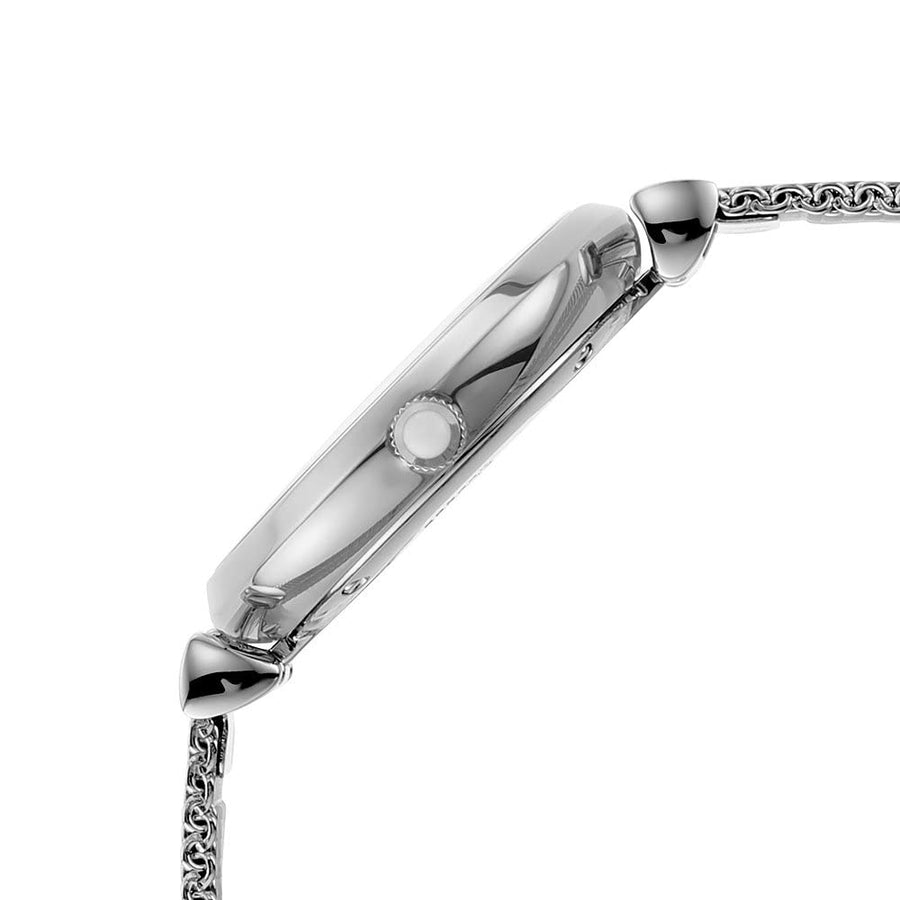 Emporio Armani Gianni T Bar Mother of Pearl Dial Silver Steel Strap Watch For Women - AR1955