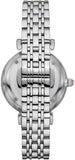 Emporio Armani Gianni T-Bar Pink Dial Silver Steel Strap Watch for Women - AR11686