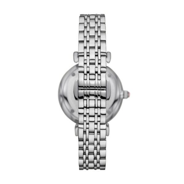 Emporio Armani Gianni T-Bar Pink Dial Silver Steel Strap Watch for Women - AR11686