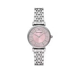 Emporio Armani Gianni T-Bar Pink Dial Silver Steel Strap Watch for Women - AR11686