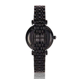 Emporio Armani Gianni T-Bar Quartz Black Mother of Pearl Dial Black Steel Strap Watch For Women - AR11268