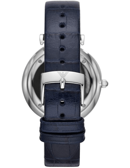 Emporio Armani Gianni T Bar Quartz Blue Dial Blue Leather Strap Watch For Men - AR11300