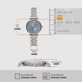 Emporio Armani Gianni T-Bar Quartz Blue Dial Silver Steel Strap Watch For Women - AR11594