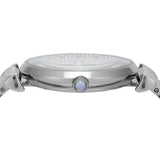 Emporio Armani Gianni T-Bar Quartz Blue Dial Silver Steel Strap Watch For Women - AR11594