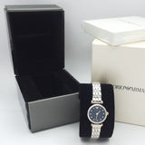 Emporio Armani Gianni T Bar Quartz Blue Dial Two Tone Steel Strap Watch For Women - AR11222