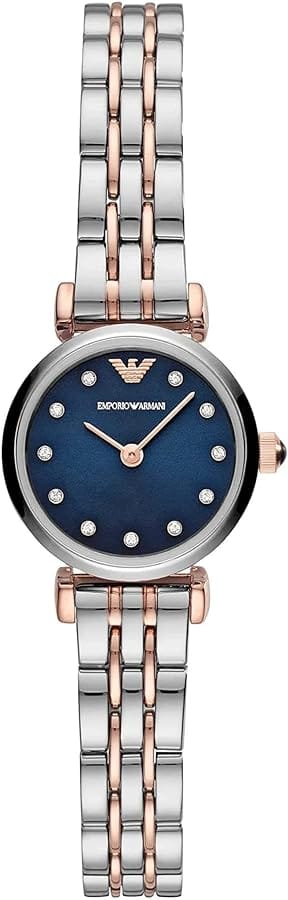Emporio Armani Gianni T Bar Quartz Blue Dial Two Tone Steel Strap Watch For Women - AR11222