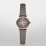 Emporio Armani Gianni T Bar Quartz Gray Dial Gray Leather Strap Watch For Women - AR1727