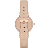 Emporio Armani Gianni T-Bar Quartz Rose Gold Dial Pink Leather Strap Watch For Women - AR11001