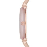 Emporio Armani Gianni T-Bar Quartz Rose Gold Dial Pink Leather Strap Watch For Women - AR11001