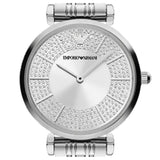 Emporio Armani Gianni T-Bar Quartz Silver Dial Silver Steel Strap Watch For Women - AR11445