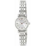 Emporio Armani Gianni T Bar Quartz Silver Dial Silver Steel Strap Watch For Women - AR1935