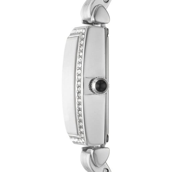 Emporio Armani Gianni T-Bar Quartz White Dial Silver Steel Strap Watch For Women - AR11405