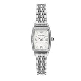 Emporio Armani Gianni T-Bar Quartz White Dial Silver Steel Strap Watch For Women - AR11405