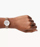 Emporio Armani Gianni T-Bar Silver Dial Two Tone Steel Strap Watch For Women - AR11293