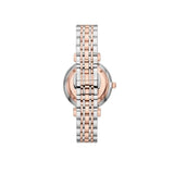Emporio Armani Gianni T Bar Silver Dial Two Tone Steel Strap Watch for Women - AR11537
