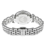 Emporio Armani Gianni T Bar White Crystal Pave Dial Silver Stainless Steel Strap Watch For Women - AR1925