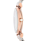 Emporio Armani Gianni T Bar White Dial Two Tone Steel Strap Watch For Women - AR1926