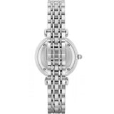 Emporio Armani Gianni T Bar White Marble Dial Silver Steel Strap Watch For Women - AR11170