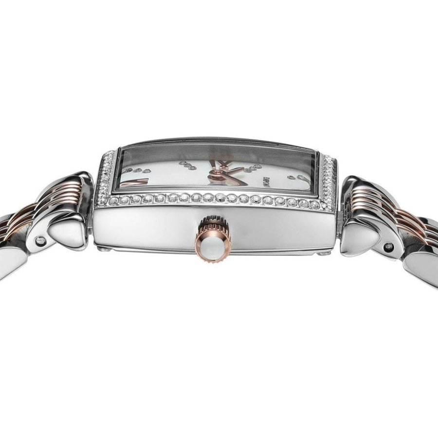 Emporio Armani Gianni T Bar White Mother Of Pearl Dial Two Tone Steel Strap Watch For Women - AR11519