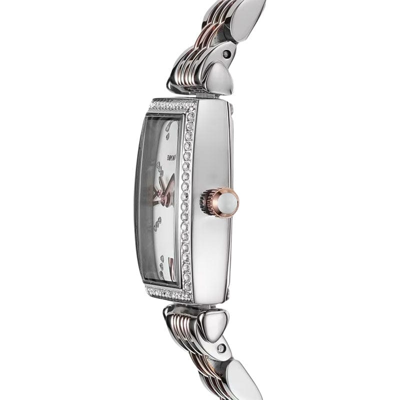 Emporio Armani Gianni T Bar White Mother Of Pearl Dial Two Tone Steel Strap Watch For Women - AR11519