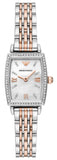 Emporio Armani Gianni T Bar White Mother Of Pearl Dial Two Tone Steel Strap Watch For Women - AR11519