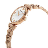 Emporio Armani Gianni T-Bar Mother of Pearl Dial Rose Gold Steel Strap Watch For Women - AR11316