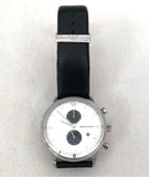 Emporio Armani Gianni White Dial Black Leather Strap Watch For Men - AR0385